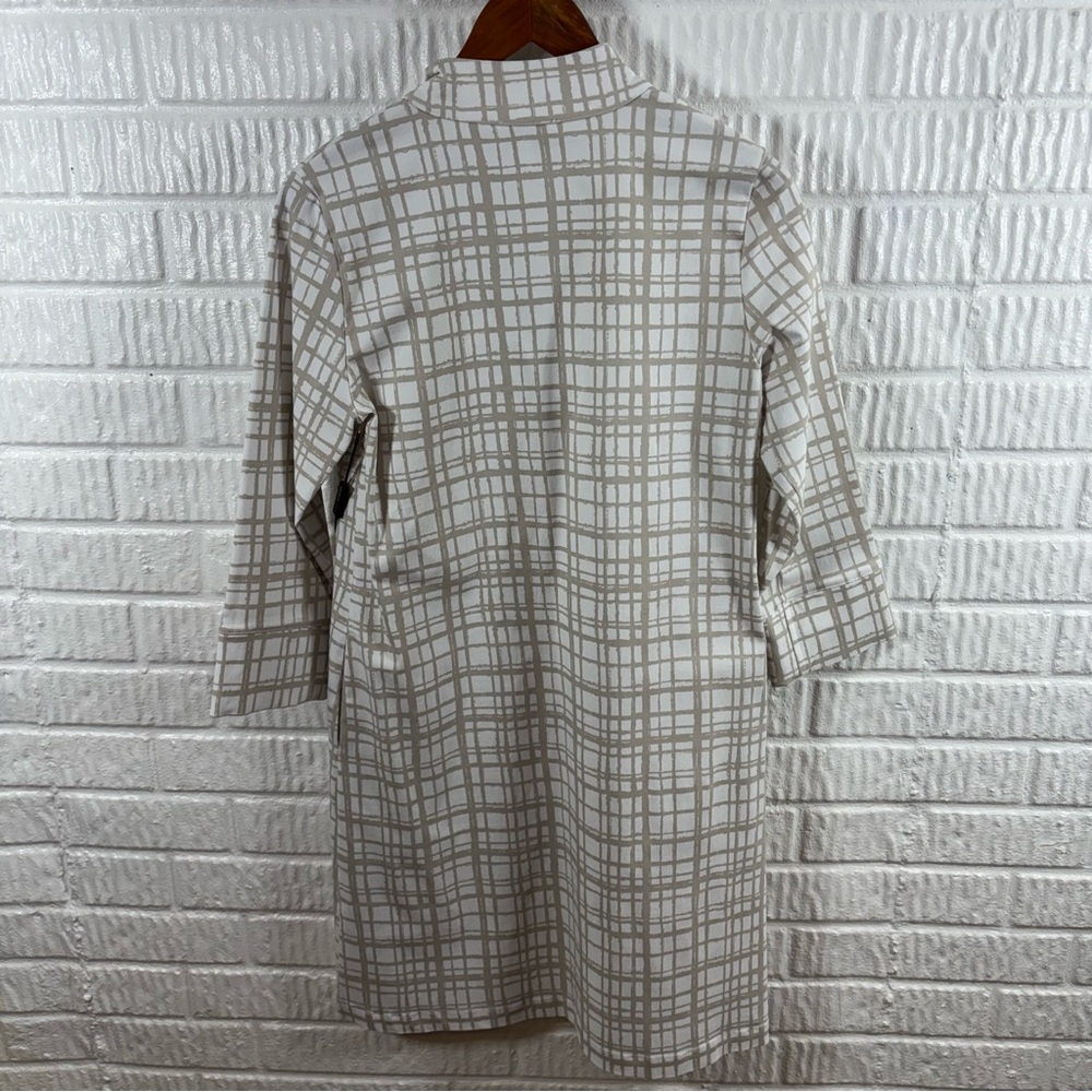 Scapa Lauren Perre White Tan Shift Dress Small NWT - Picture 4 of 5